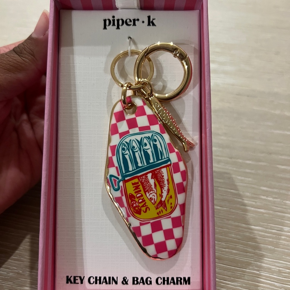 Piper K Sardine Tin Bag Charm and Keychain 💖